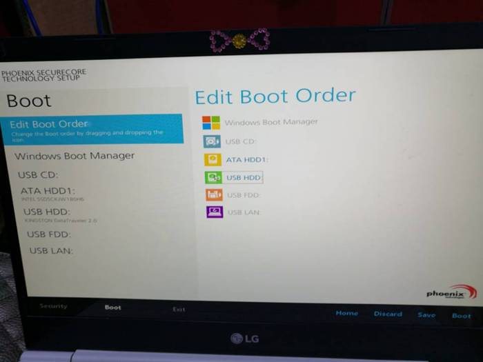 Edit boot order Edit boot order
