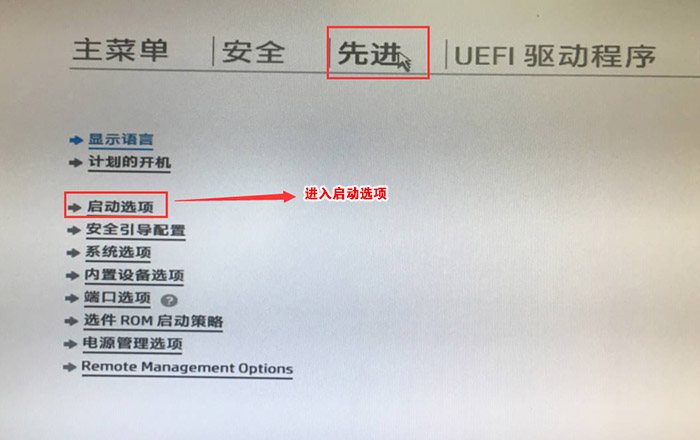 先进 - 启动选项 先进 - 启动选项